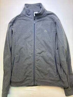 Lacoste Full Zip Fleece Jacket Size 6 Grey